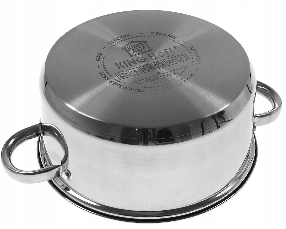 King Hoff Puodas Garinimo puodas, plieno, 5 elementų rinkinys, 24 cm skersmuo, 5 l, „Kinghoff“