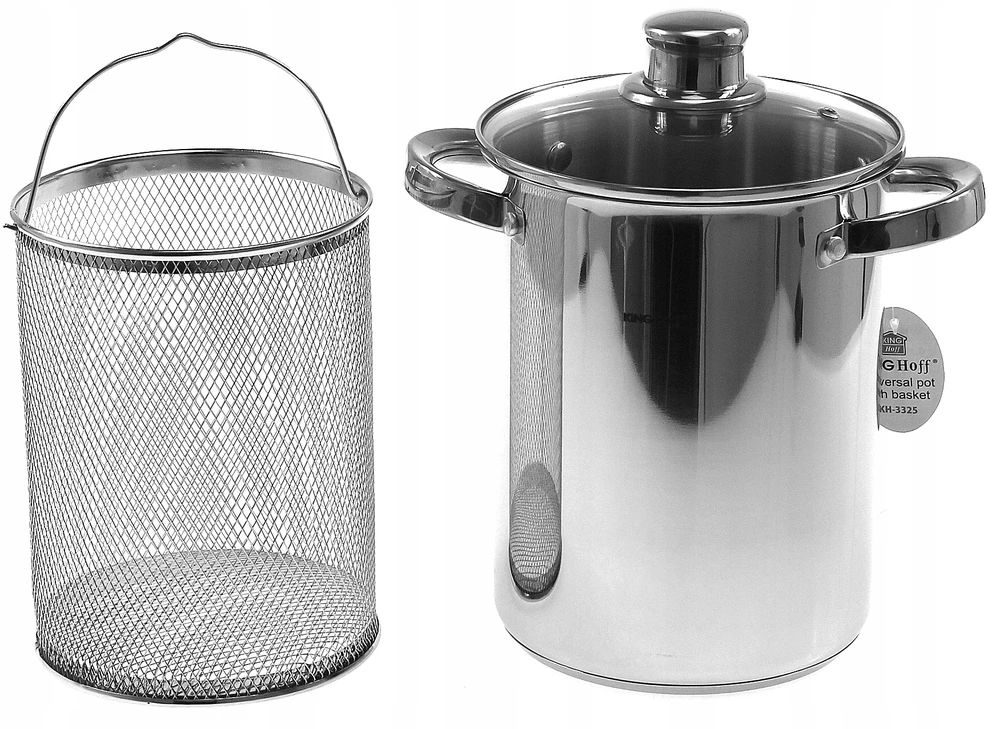 King Hoff PUODAS ŠPARGAMS, MAkaronams, DARŽOVĖMS, su krepšeliu, 4,2L, dujų indukcija