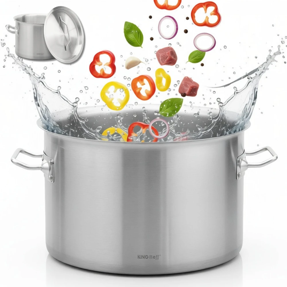 Garnek Puodas Gastronorm puodas, nerūdijantis plienas, skersmuo 30cm, 14l, kinghoff, kh-2022