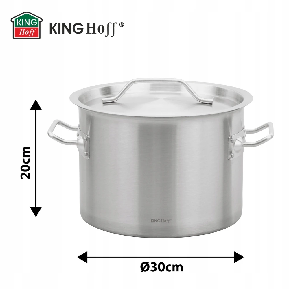 Garnek Puodas Gastronorm puodas, nerūdijantis plienas, skersmuo 30cm, 14l, kinghoff, kh-2022