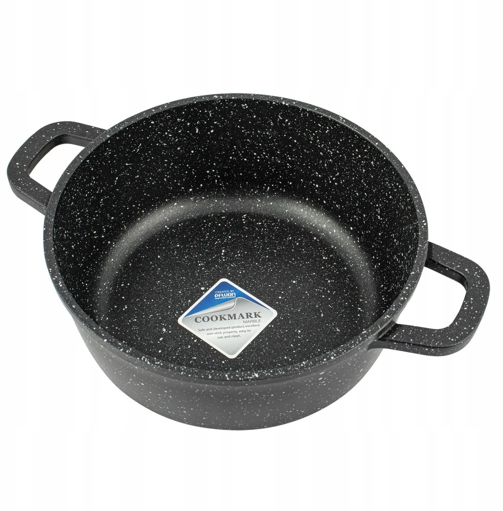 King Hoff Puodas su dangteliu, marmuro danga, 22 cm, talpa 3,3 l, juodas KINGHoff