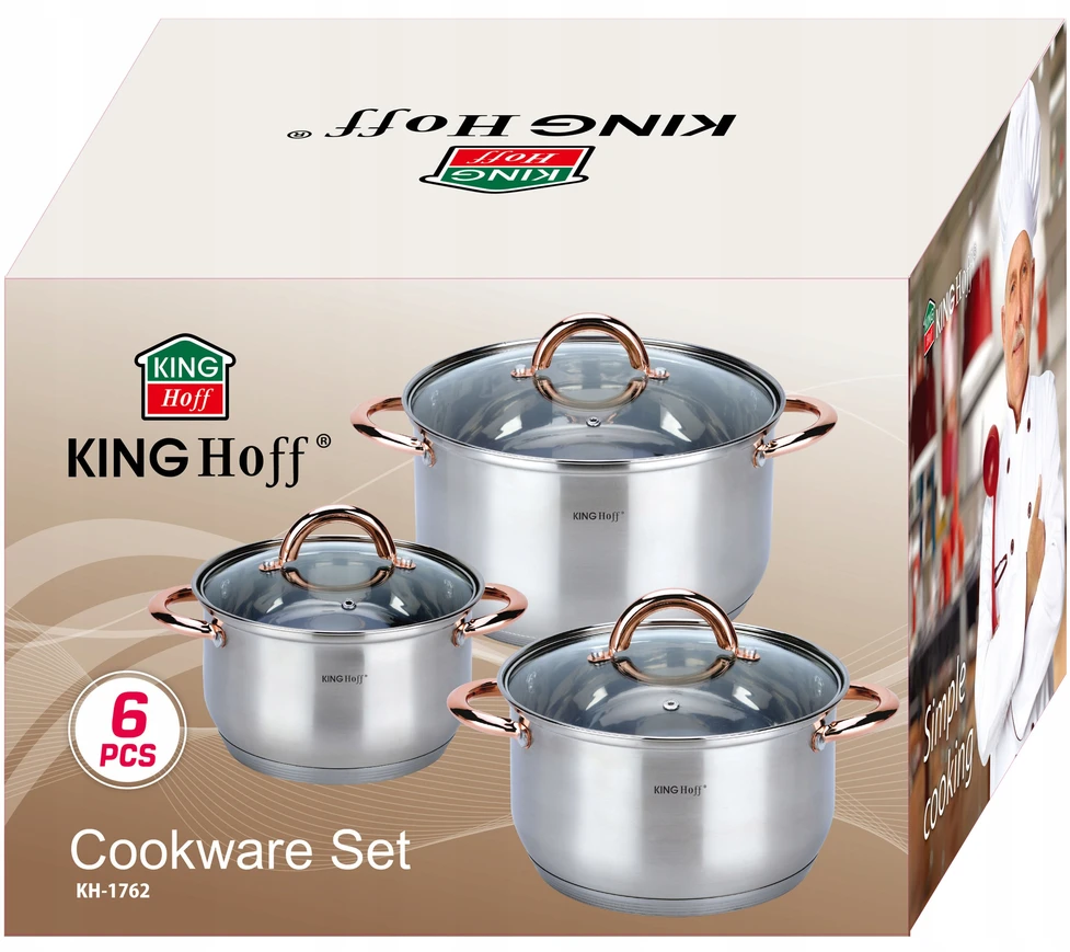 King Hoff Puodų rinkinys Puodų rinkinys 6 vnt Indukcinis puodas