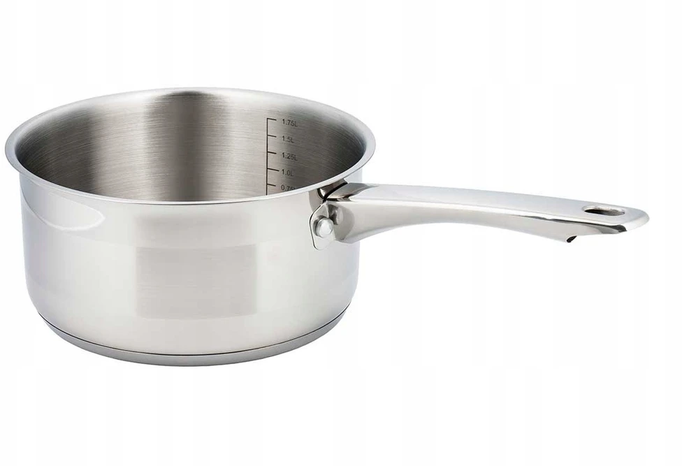 King Hoff RONDELEK Puodas Z POKRYWKA STALOWY DO MLEKA SOSU 12CM 0,5L SATYNA