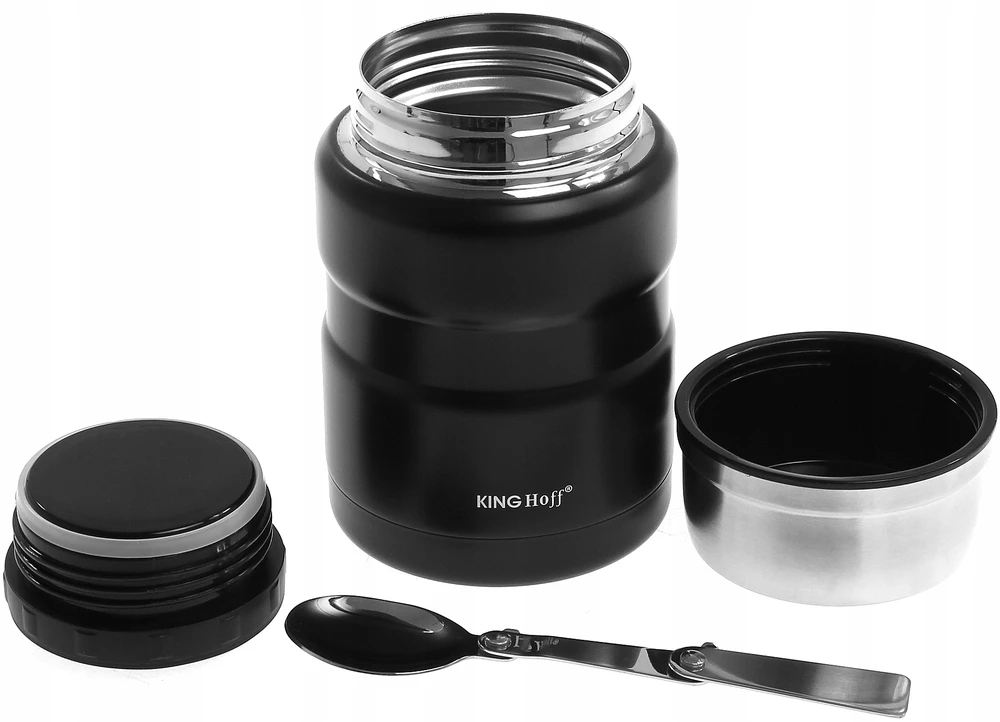 King Hoff Maisto termosas, plieno, 0,5 l, juodas, „Kinghoff“