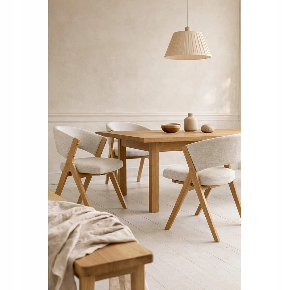 King Home FIRENZE smėlio spalvos minkšta valgomojo kėdė