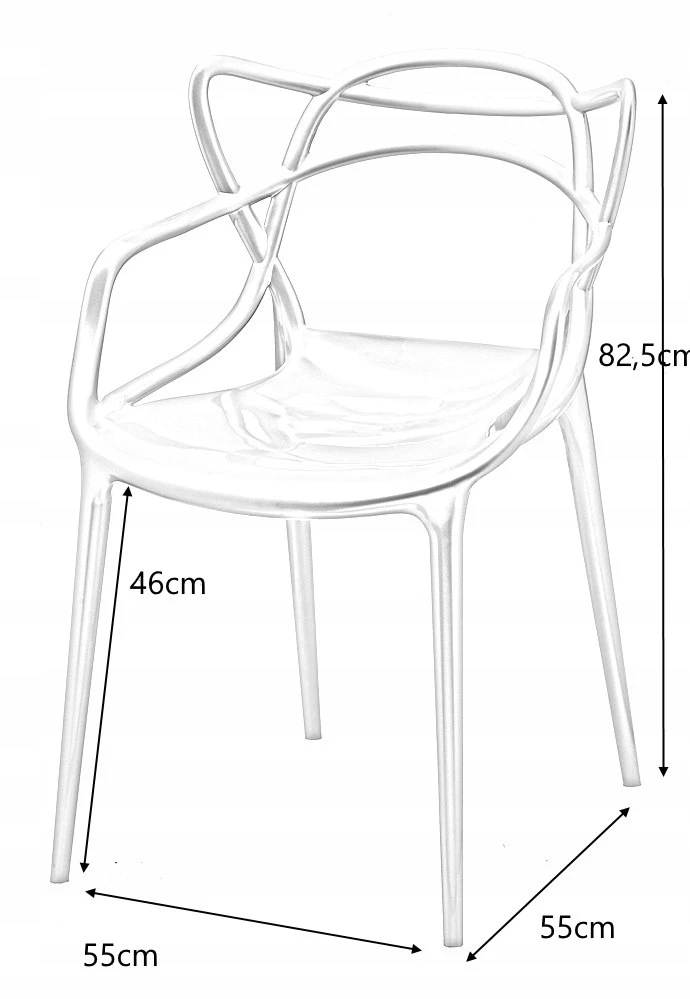 King Home Kėdė HILO PREMIUM, juoda, plastikinė