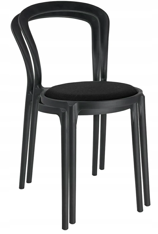 King Home Kėdė SLIM, juoda, plastikinė