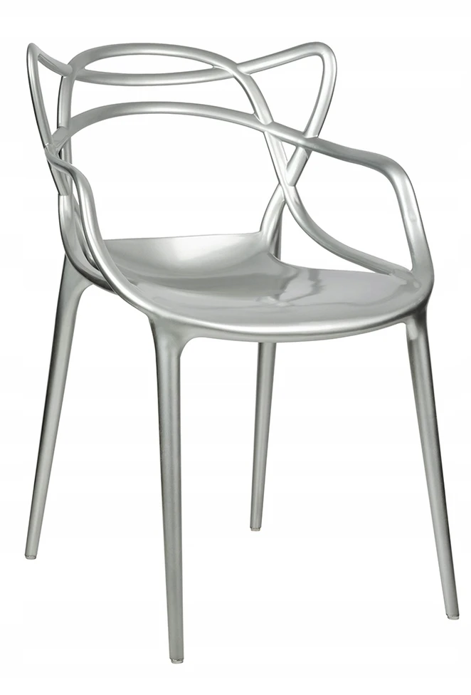 King Home LUXO sidabrinė kėdė - ABS