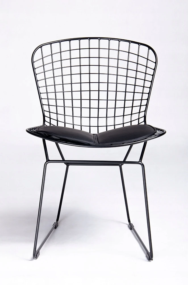 King Home NET SOFT juoda kėdė - juoda pagalvėlė, metalinė