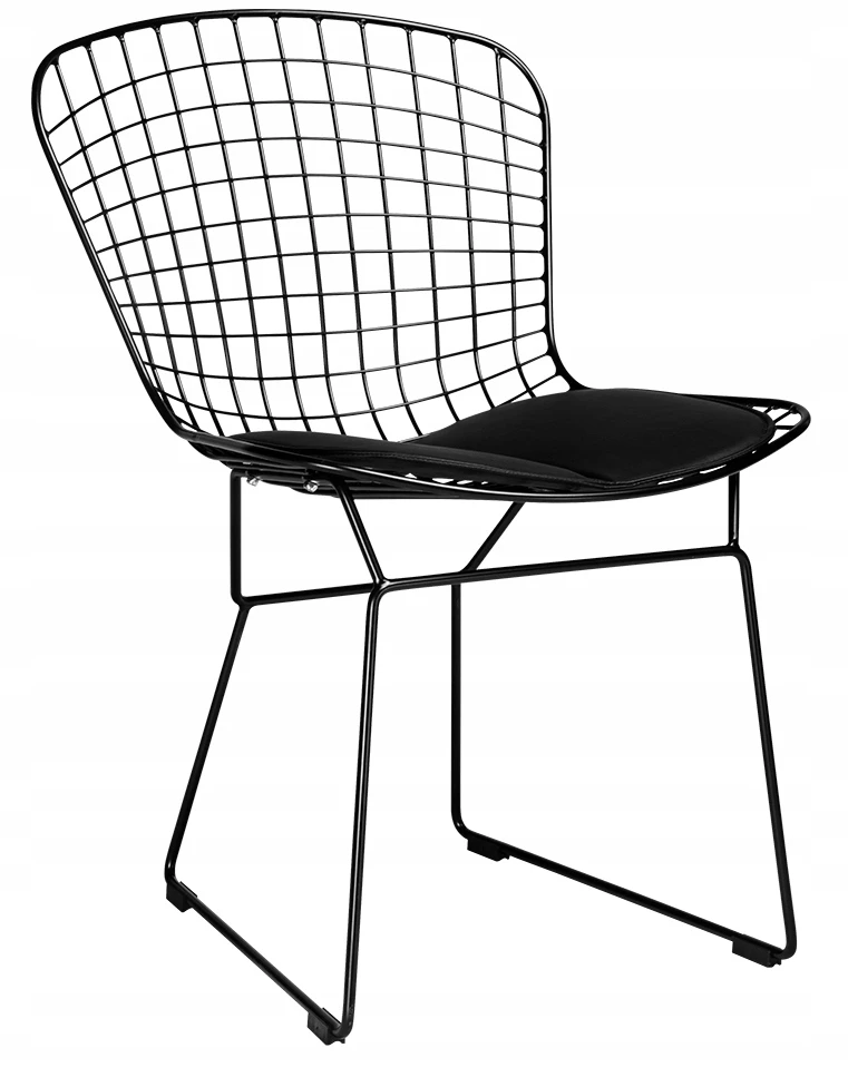 King Home NET SOFT juoda kėdė - juoda pagalvėlė, metalinė