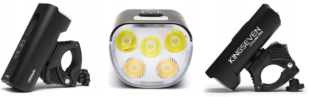 KINGSEVEN Galinga BIKE lempa LED lemputė priekinis + galinis 2000lm žibintuvėlis 10000mAh BIKE