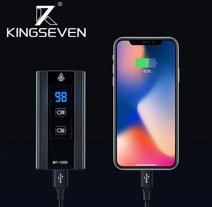 KINGSEVEN Galinga BIKE lempa LED lemputė priekinis + galinis 1200lm žibintuvėlis 5200mAh BIKE