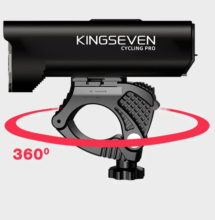 KINGSEVEN Galinga BIKE lempa LED lemputė priekinis + galinis 2000lm žibintuvėlis 10000mAh BIKE