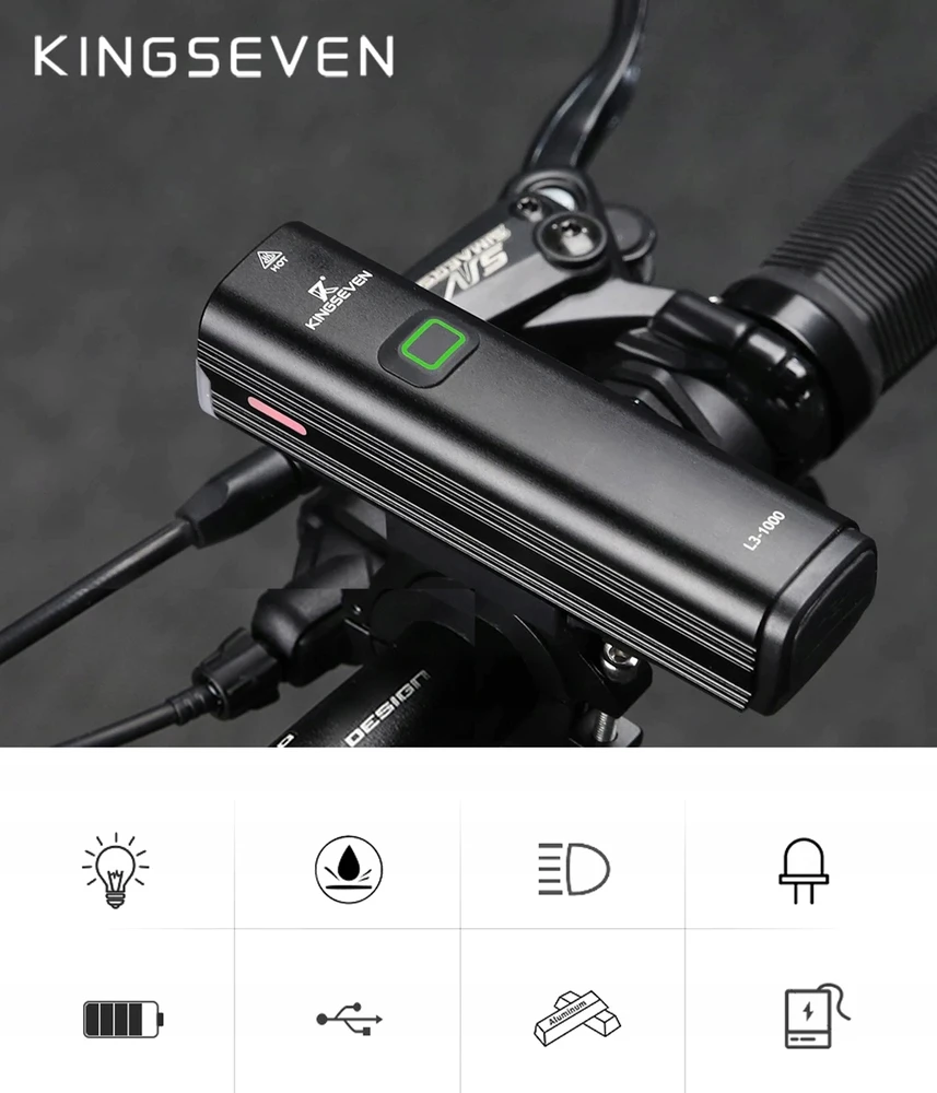 KINGSEVEN Galinga BIKE lempa LED priekinis žibintas 1000lm žibintuvėlis 4800mAh BIKE