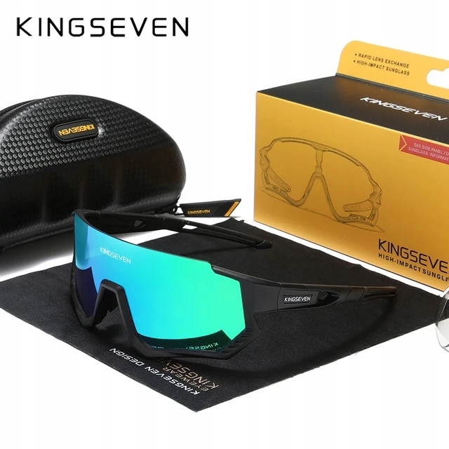KINGSEVEN Poliarizuoti Sports K7 dviračių akiniai dviračiui, 5 lęšiai, keičiami lęšiai