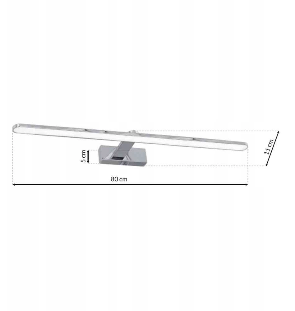 Sieninis šviestuvas Kinkiet łazienkowy LED Milagro SPLASH ML5722 80cm 16W 1120lm IP44 chrom