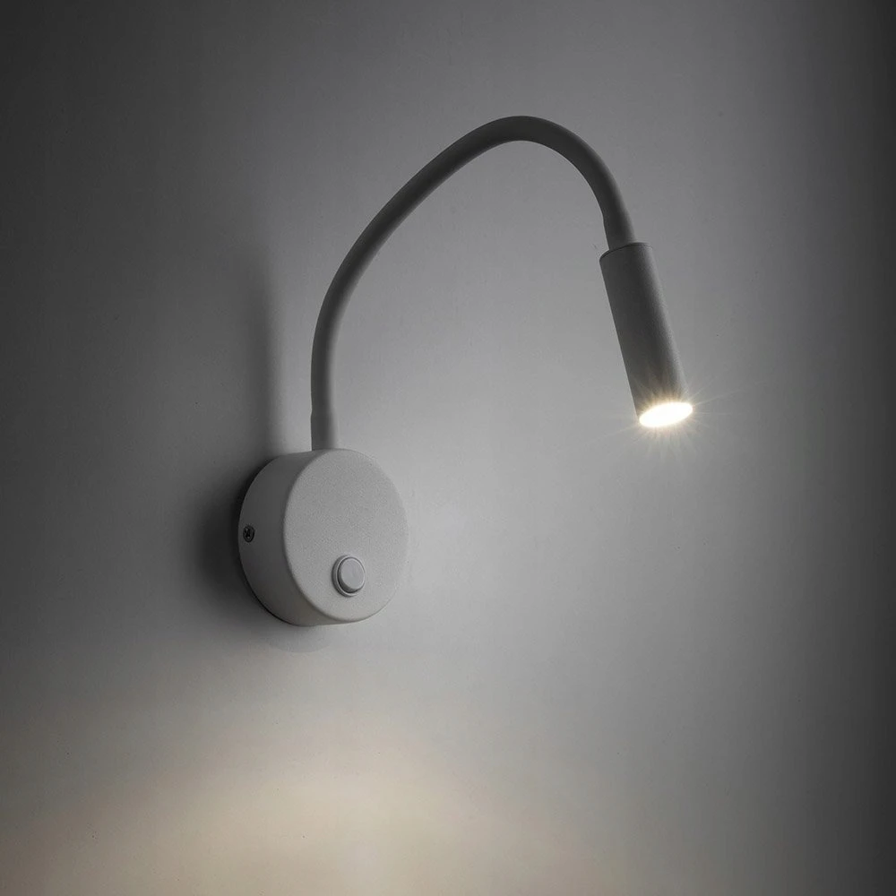 Sieninis šviestuvas Kinkiet balta LAGOS su wysięgnięciem flex nad łóżko w sypialni TK Lighting