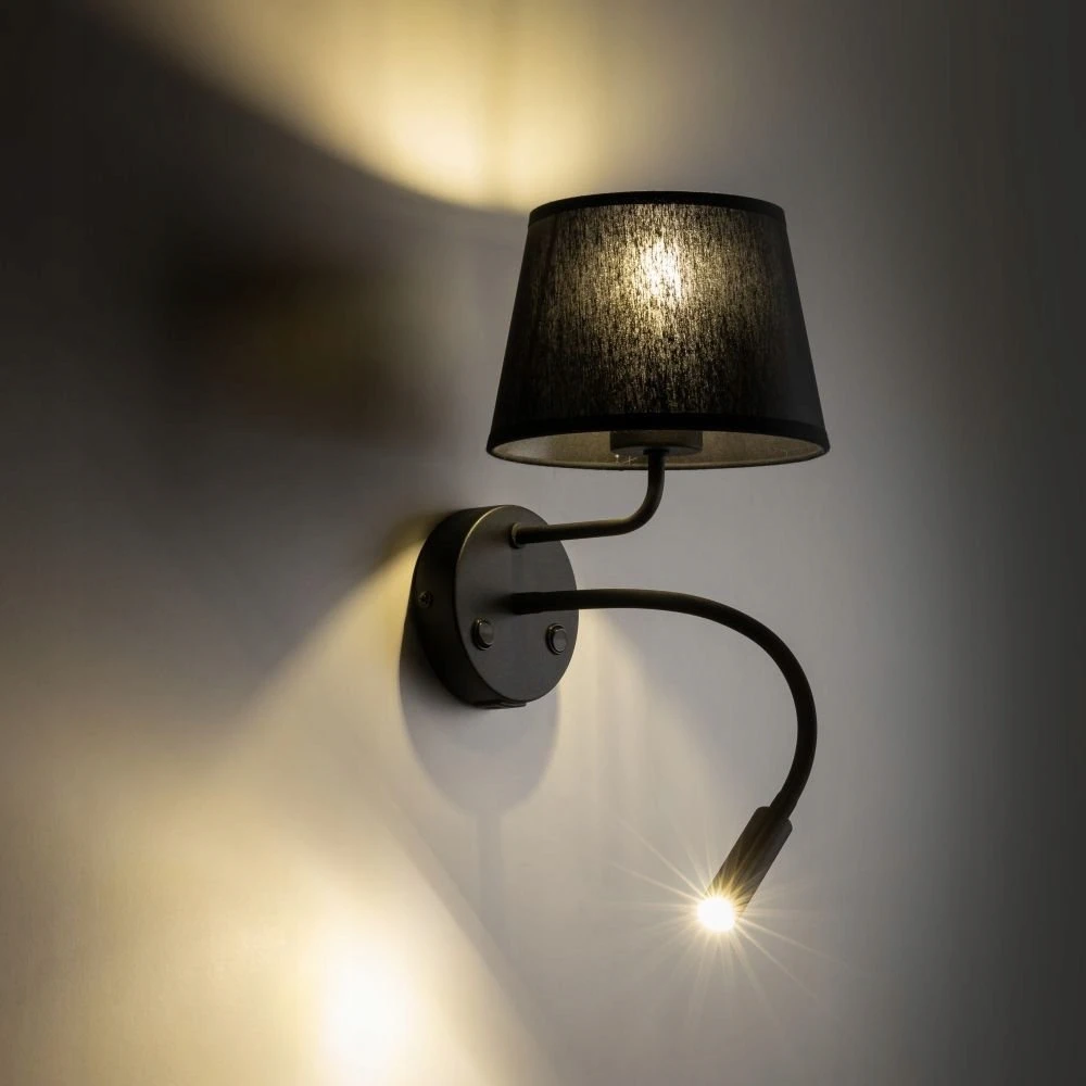 Kinkiet do czytania su USB MAJA Juodas 10203 TK Lighting