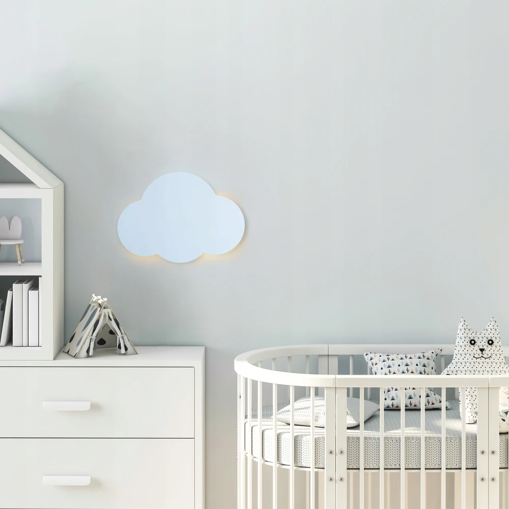 Sieninis šviestuvas KINKIET LAMPA ŚCIENNA TK LIGHTING CLOUD 4966 CHMURKA mėlyna DLA CHŁOPCA