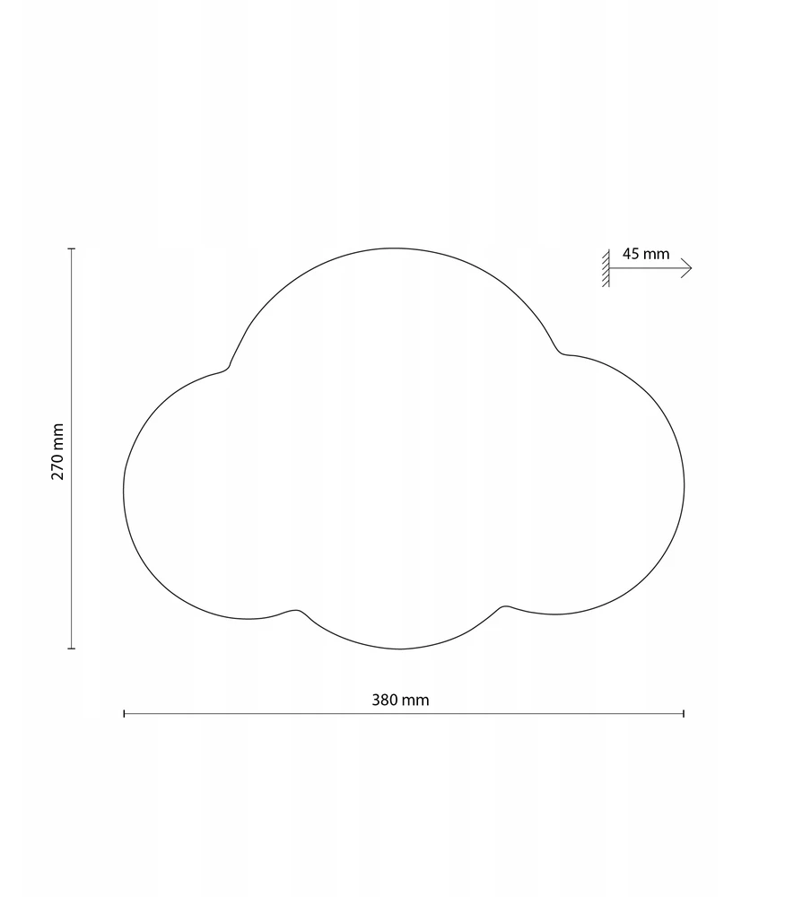 Sieninis šviestuvas KINKIET LAMPA ŚCIENNA TK LIGHTING CLOUD 4966 CHMURKA mėlyna DLA CHŁOPCA