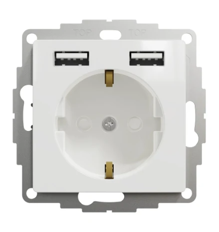 Schneider Electric Kištukinis lizdas SCHNEIDER Sedna Design, su užsklanda + 2 USB, 4A, antracitas; SDD114052