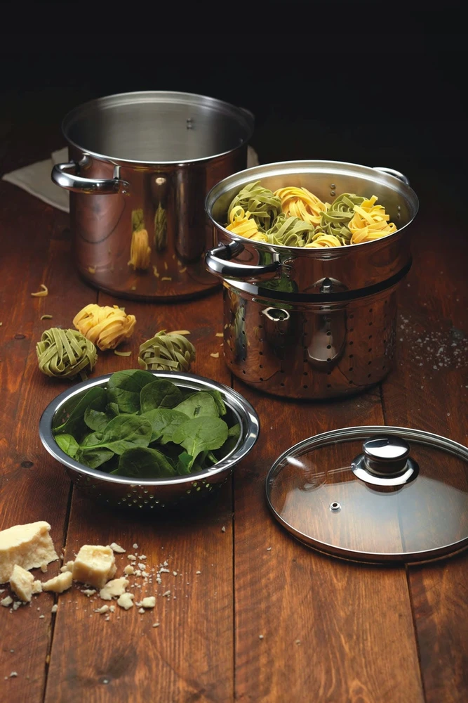 Kitchen Craft KitchenCraft makaronų puodas su sieteliu ir garinimo krepšeliu