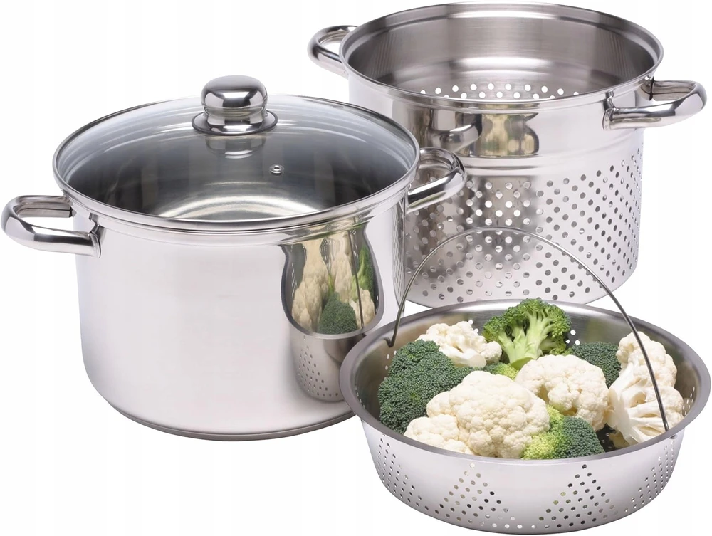 Kitchen Craft KitchenCraft makaronų puodas su sieteliu ir garinimo krepšeliu