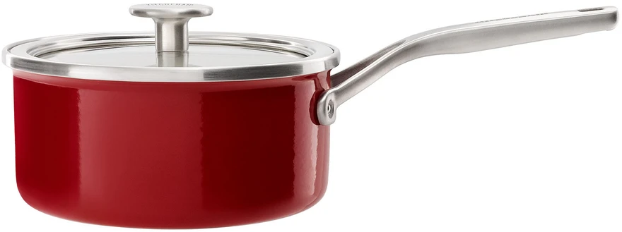 Kitchenaid 2 l emaliuotas puodas su dangčiu raudonas