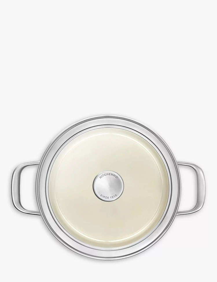 KitchenAid Emalio puodas su dangčiu plieno 24cm 6l emaliuotos indukcinės dujos
