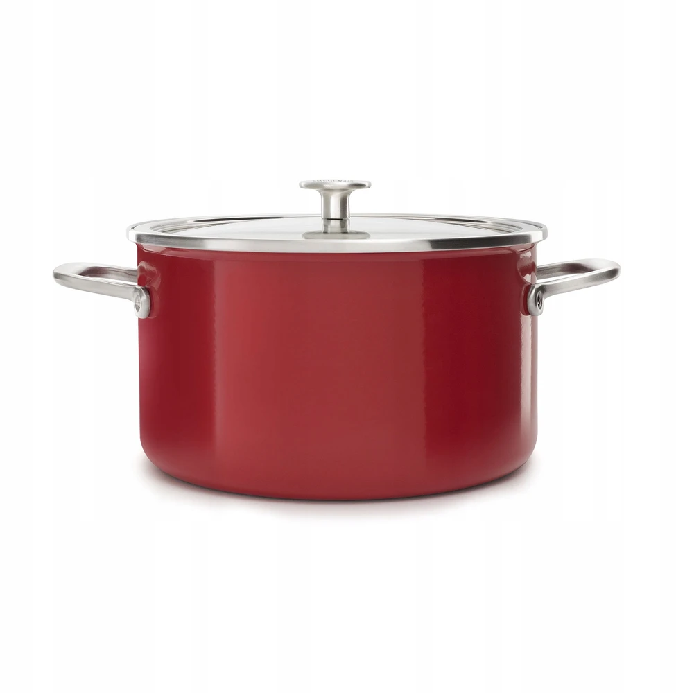 KitchenAid Emalio puodas su dangčiu plieno 24cm 6l emaliuotos indukcinės dujos