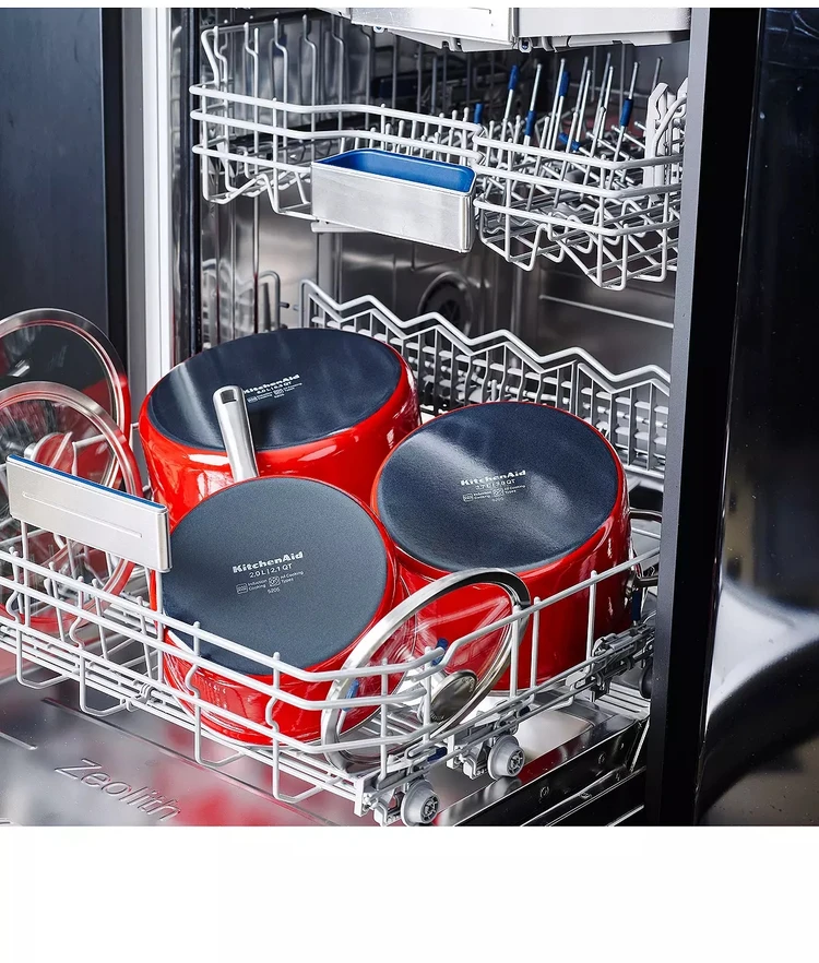 KitchenAid emaliuotas puodas, mažas puodas su dangteliu, 16 cm, emaliuotas, indukcinis