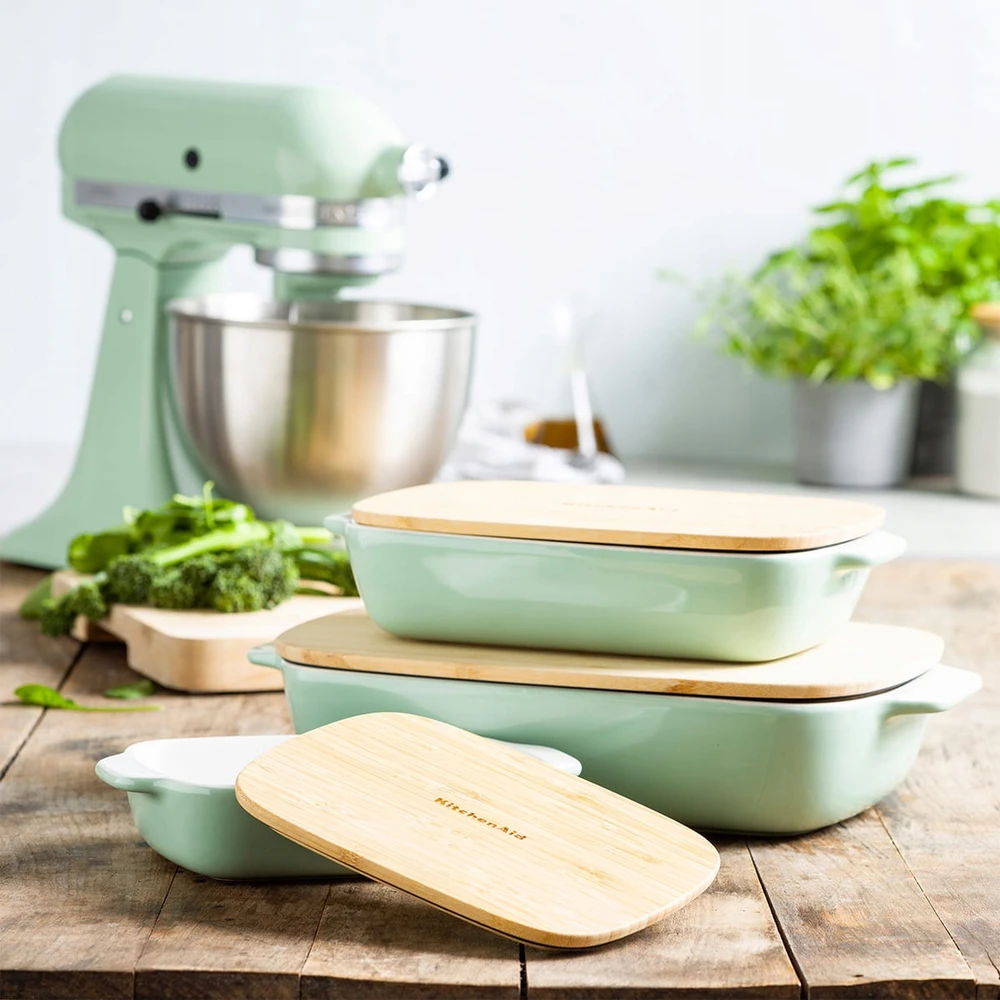 KitchenAid kepimo skarda su mediniu dangčiu, universali, 40x25cm