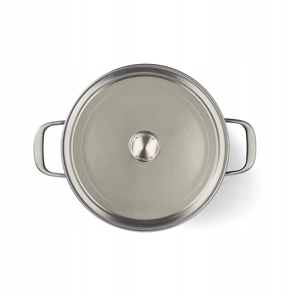 KitchenAid plieno šerdies puodas 20cm 3,7l su dangteliu, emaliuotas, indukcinis, dujinis