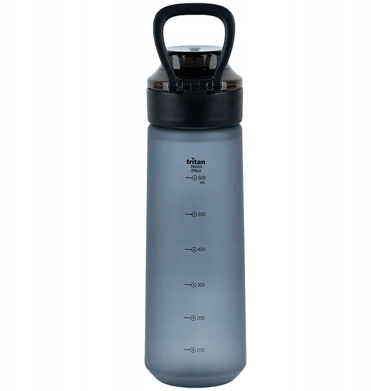 Kite 760ml sportinis buteliukas su šiaudeliu, pilkas