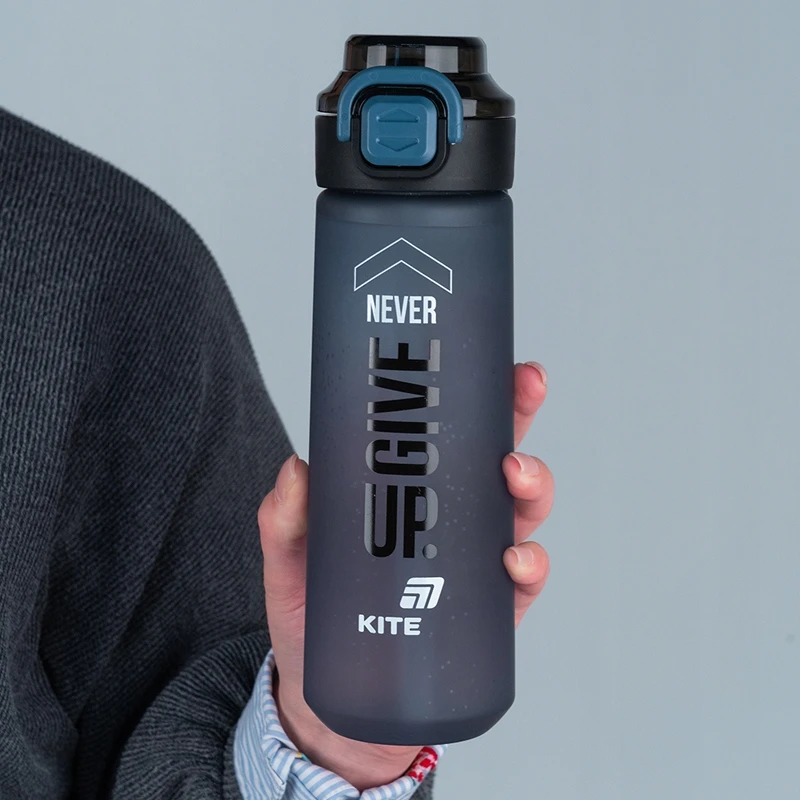 Kite 760ml sportinis buteliukas su šiaudeliu, pilkas