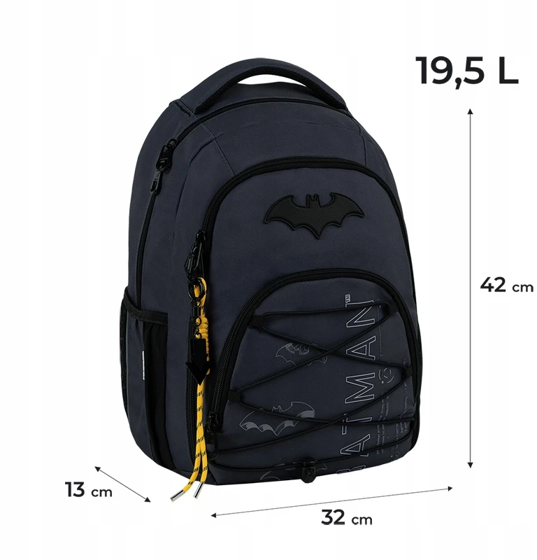 Kite Batman kuprinė paaugliams, pilka, šviečianti, 9-12 m.
