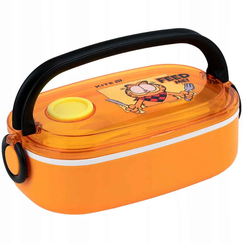 Kite Garfield 900 ml maisto dėžutė su stalo įrankiais