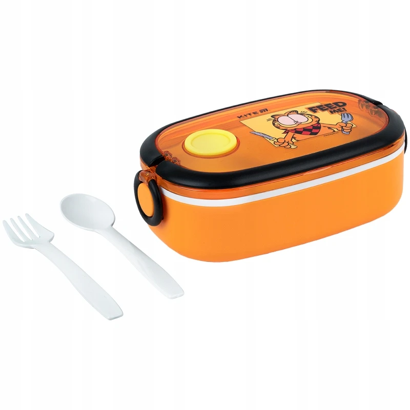 Kite Garfield 900 ml maisto dėžutė su stalo įrankiais