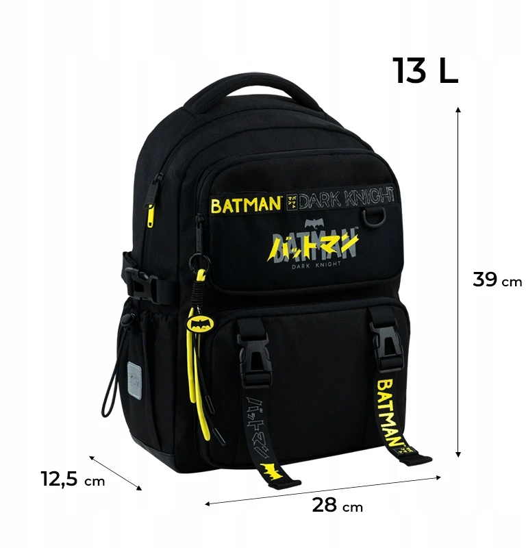 Kite kuprinė berniukams 6-12 metų, juoda, su Batman dizainu