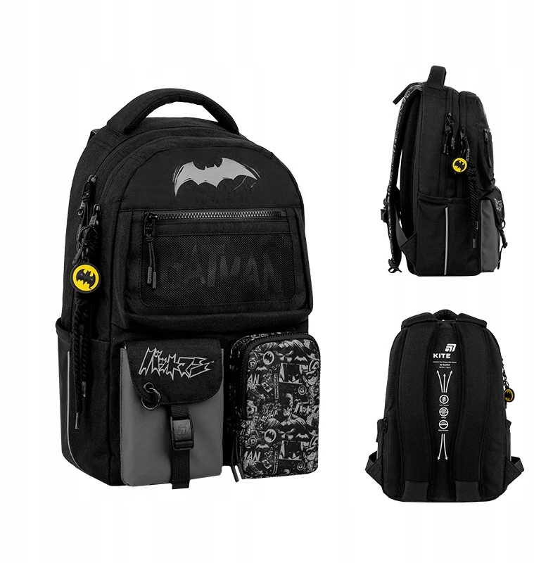 Kite kuprinė berniukams 9-12 m. juoda su Batman simboliu