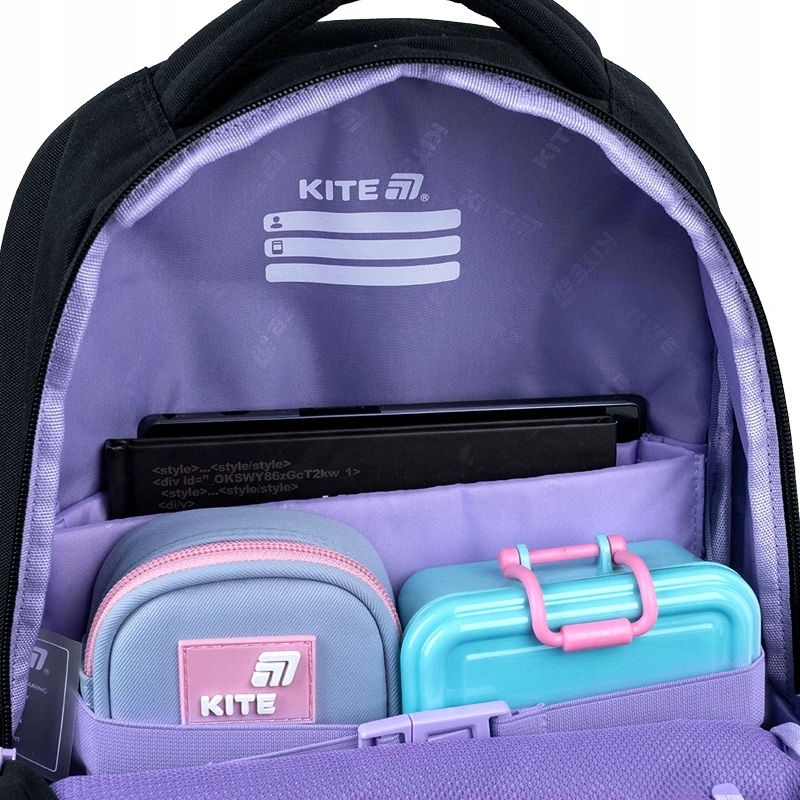 Kite Kuprinė mergaitėms Monster High, 3-6 klasei, juoda