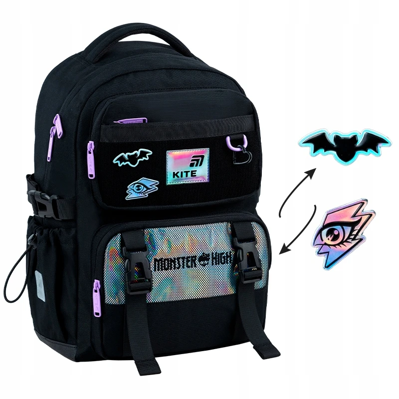 Kite Kuprinė mergaitėms Monster High, 3-6 klasei, juoda
