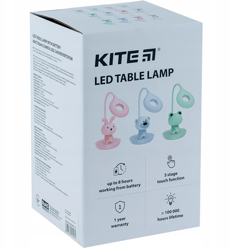 Kite LED LIETUVIMAS NAKTINIS STALINIS LEMPAS MOKYKLINĖMS USB BEVIELIAMS VARLIŲ AITVARAS