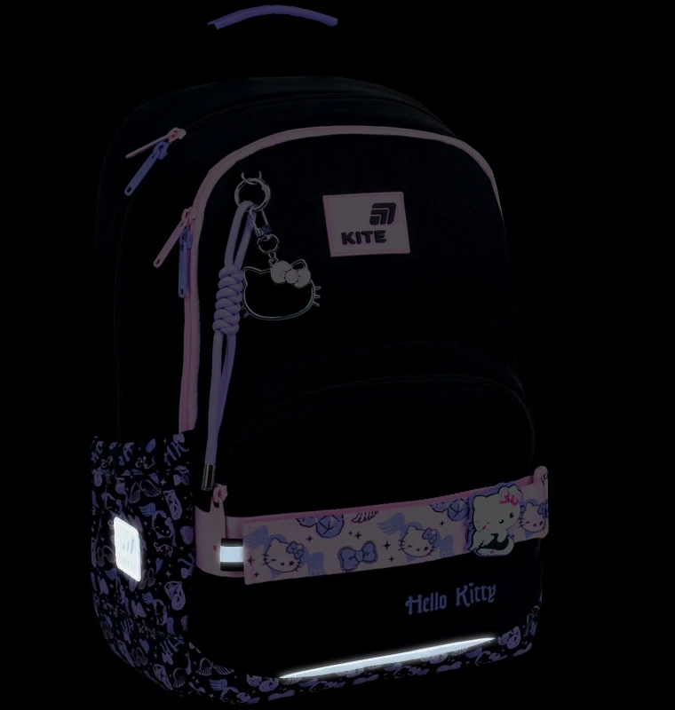 Kite Mokyklinė kuprinė mergaitėms Hello Kitty juoda, 6-12 metų
