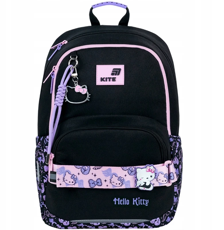 Kite Mokyklinė kuprinė mergaitėms Hello Kitty juoda, 6-12 metų