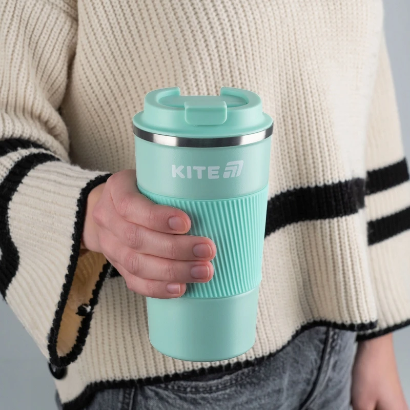 Kite Neslystantis termo puodelis kavai ir arbatai, žalias, 510 ml, aitvaras
