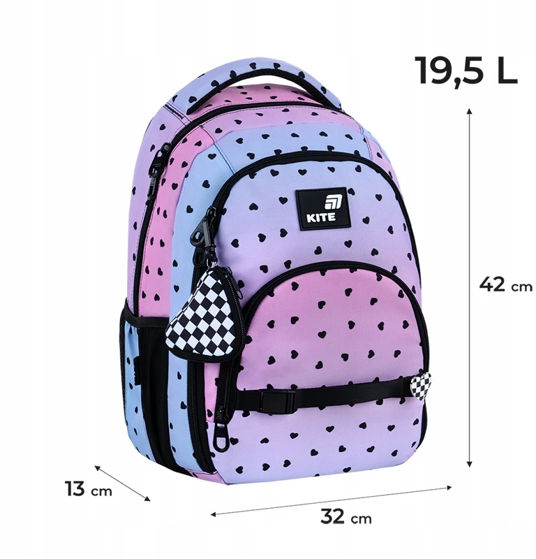Kite Rožinis mergaičių kuprinės rinkinys su pinigine, 9-12 metų