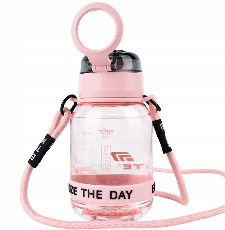 Kite Rožinis vaikiškas gertuvė su dirželiu 700ml