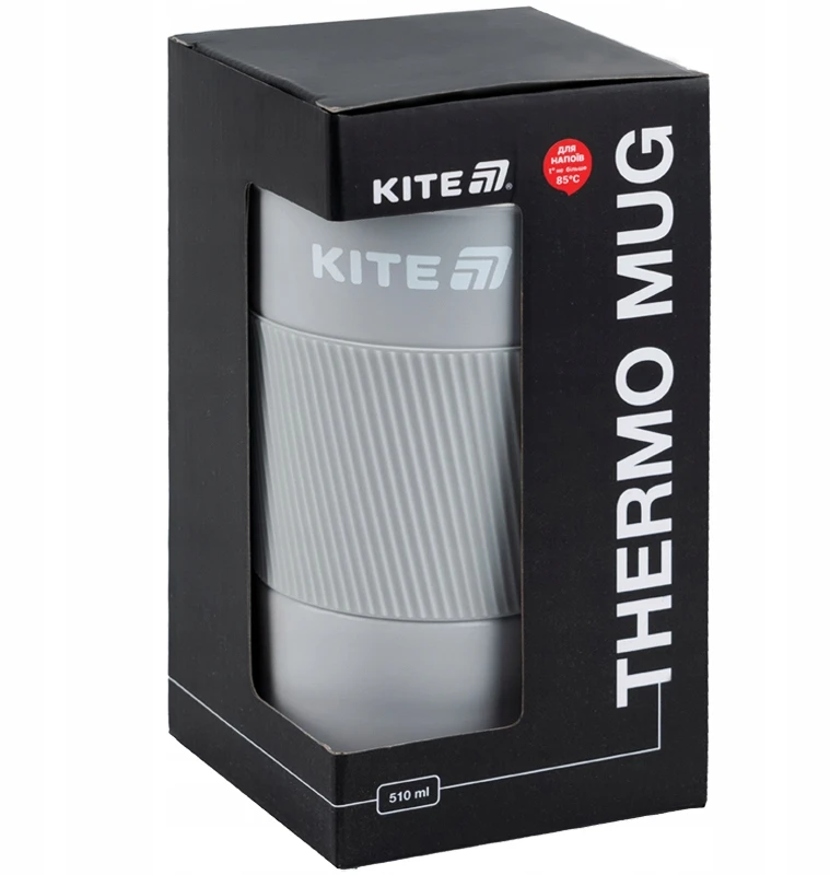 Kite Terminis puodelis kavai ir arbatai, neslystantis, pilkas 510 ml Aitvaras