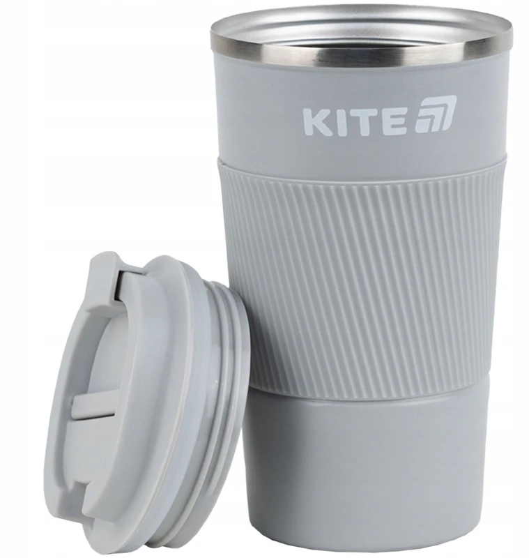 Kite Terminis puodelis kavai ir arbatai, neslystantis, pilkas 510 ml Aitvaras